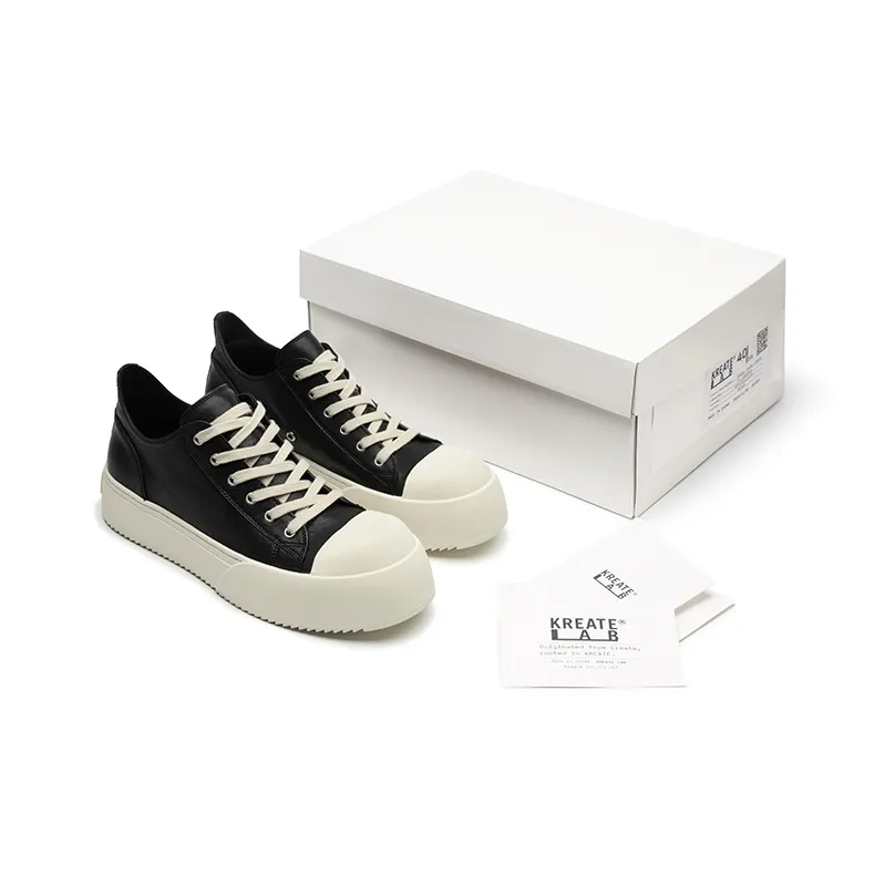 KREATE Low Top Skateboard Shoes Unisex Black-3