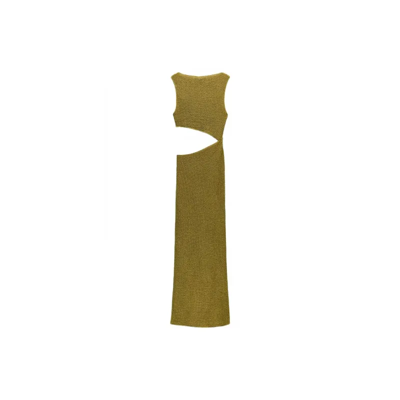 ZARA Sleeveless Dress Women's Olive Green-1