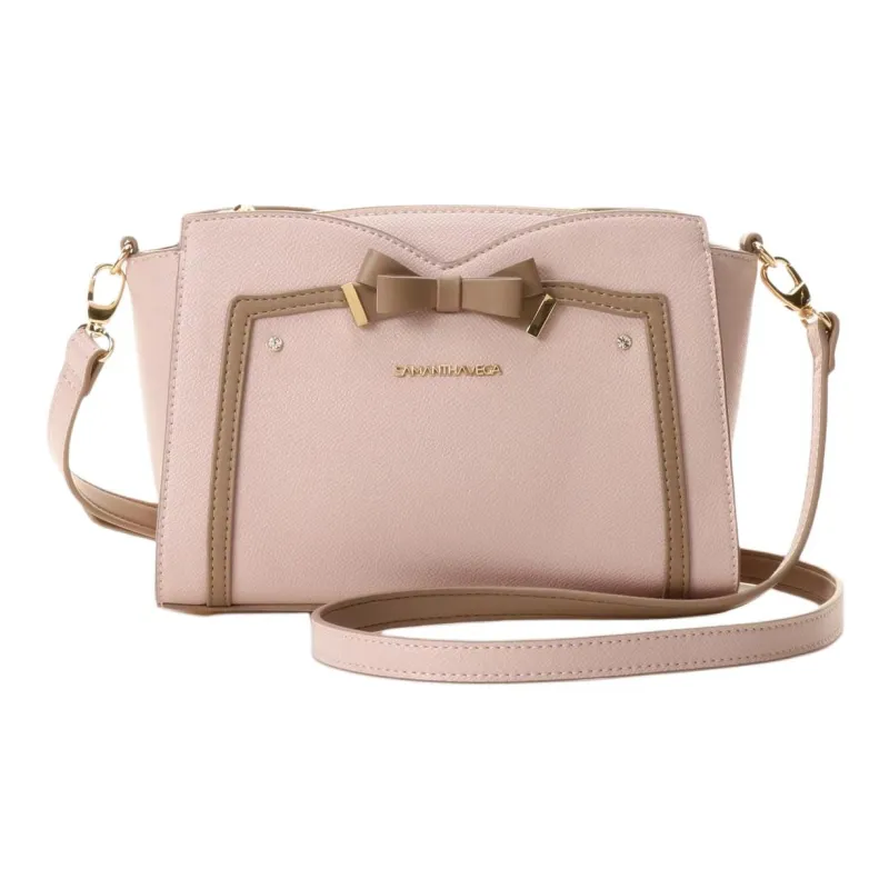 SAMANTHA THAVASA Synthetic Leather Shoulder Bag Women's Pink Beige-0