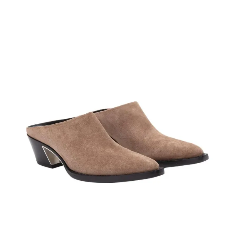 3.1 Phillip Lim Closed Toe Slippers 5.5cm Women's Gray Brown-3