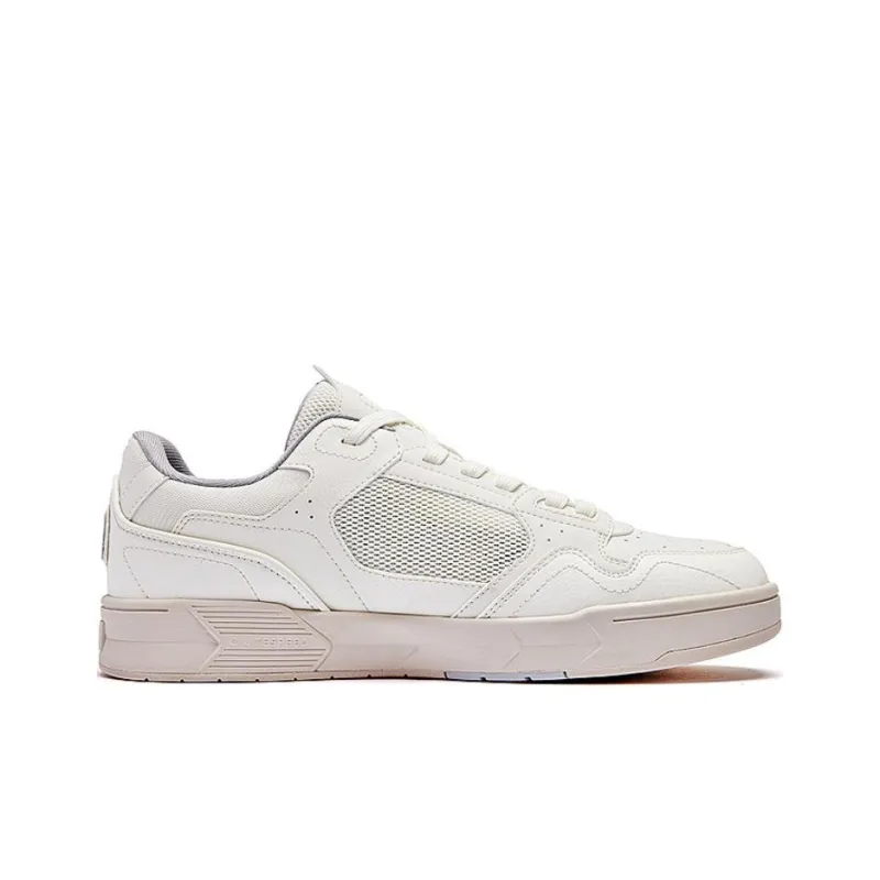 QIAODAN Durable Breathable Low-Top Skateboard Shoes Men's Beige-1