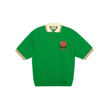 GUCCI Embroidered Apple Logo Polo Shirt