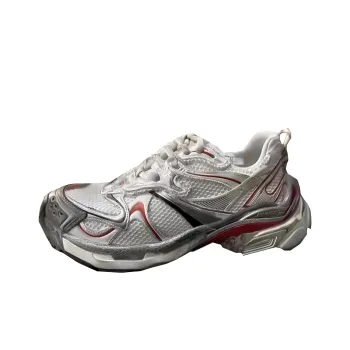 Balenciaga Runner Anti Slip Wear Resistant Low Top Chunky Sneakers Men's Silver