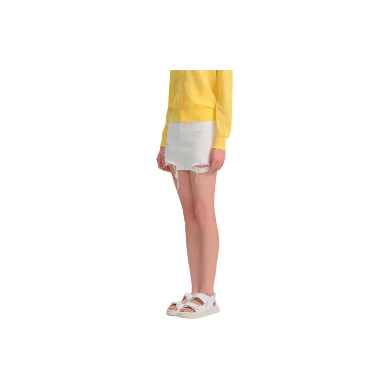 Blood Glitter Denim Short Skirts Women's White-3