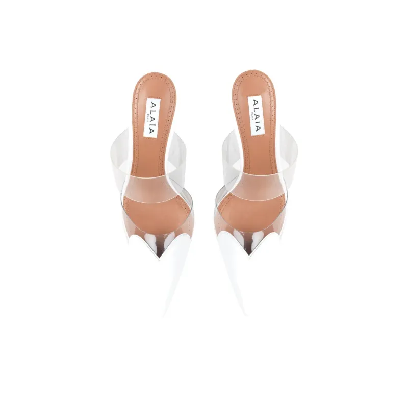 Alaia Closed Toe Slippers 9cm Women's White-2