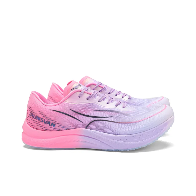 IRUNSVAN Low-Top Running Shoes Unisex Neon Pink Gradating Purple-3
