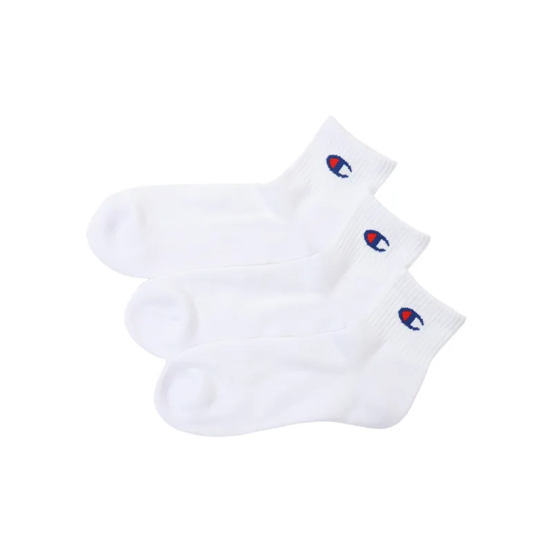 Champion SS24 Mid Calf Socks Men's 3 Pack White-0