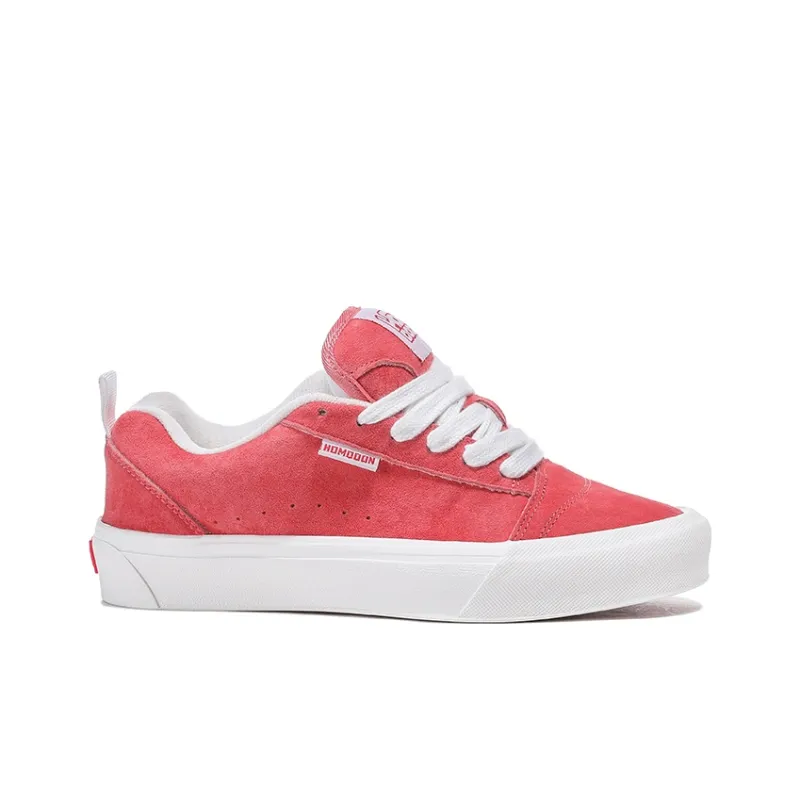 HOMDOON Coverage Low Top Skateboard Shoes Unisex Brick Red-1