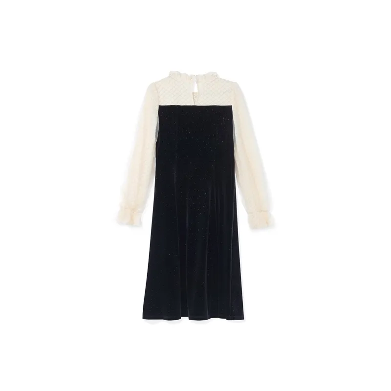 GOELIA Long Sleeved Dress Women's Black-1