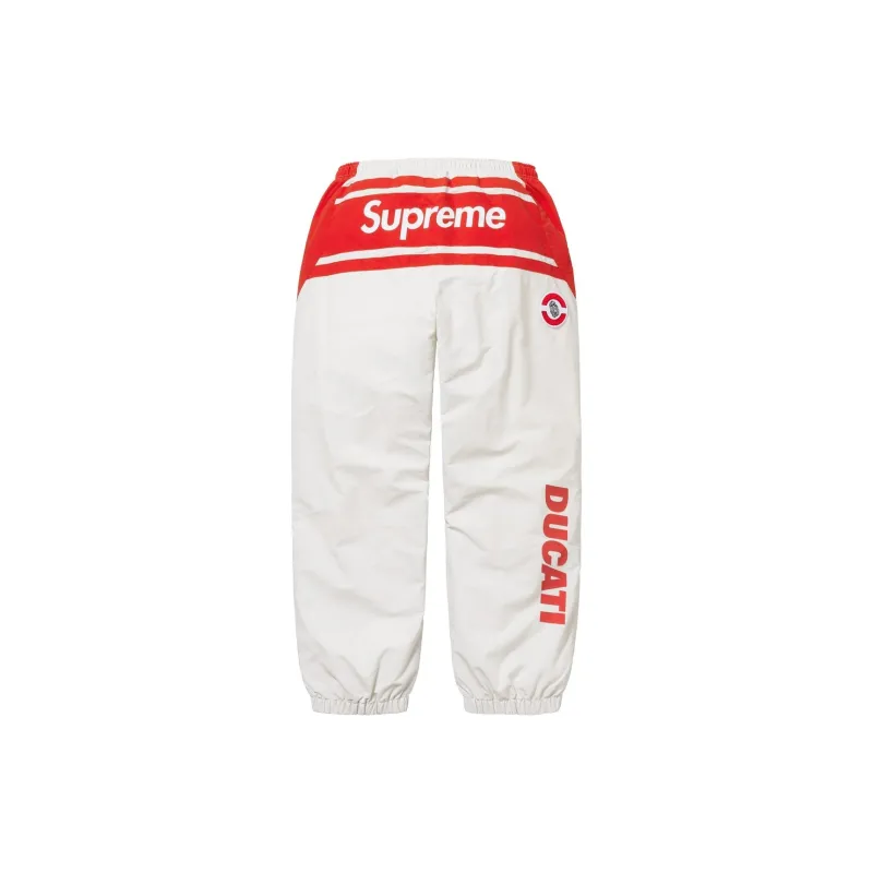 Supreme X DUCATI SS24 WEEK16 Track Pant   Unisex Sport Pants With Logo Print And Color Block Design-3