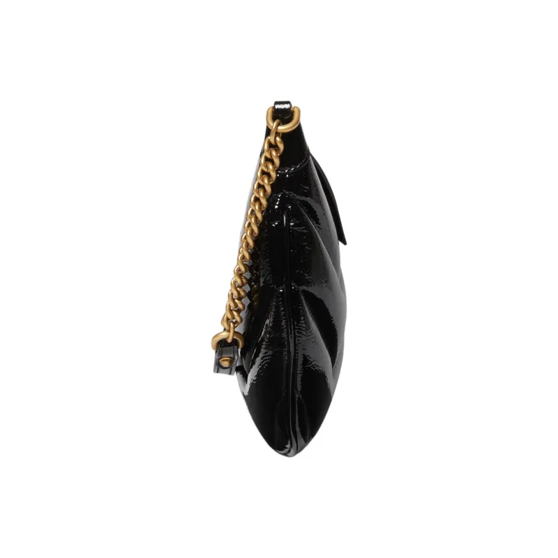 GUCCI GG Marmont Patent Leather Handbag Shoulder Bag Women's Black-2