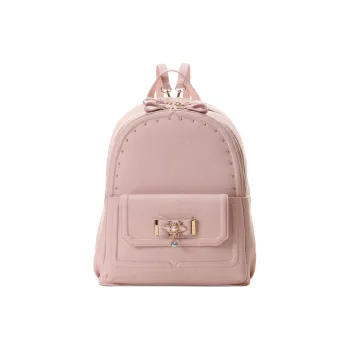 SAMANTHA THAVASA Synthetic Leather Backpack Large Size Women's Pink Beige