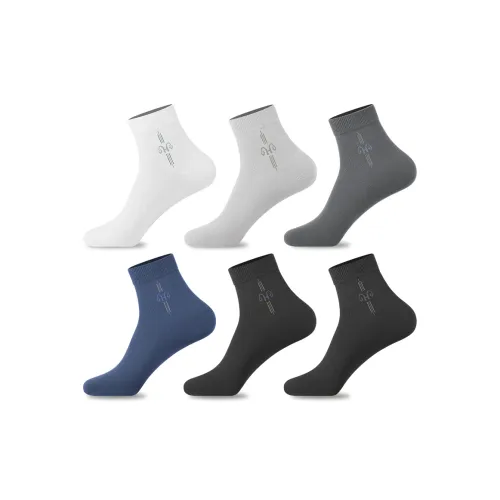 H YXIANG Mid Calf Socks Men's 6 Pack