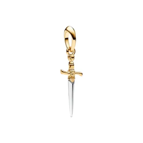 Pandora Sterling Silver 14K Gold Metal Charm/Pendant Unisex Gold