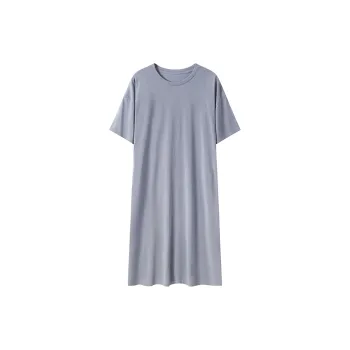 Close-fitting Areas Nightgown Women's Gray Blue