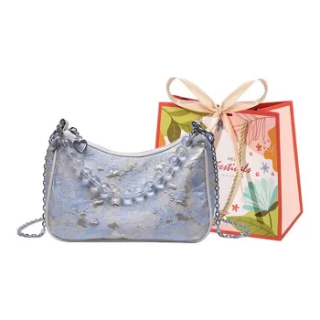 Cwatcun Jacquard Crossbody Bag, Shoulder Bag Regular Women's Blue/Pink