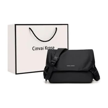 Simvay Clos Fabric Shoulder Bag Crossbody Bag Urban Techwear Messenger Bag Sling Bag Small Size Men's Black
