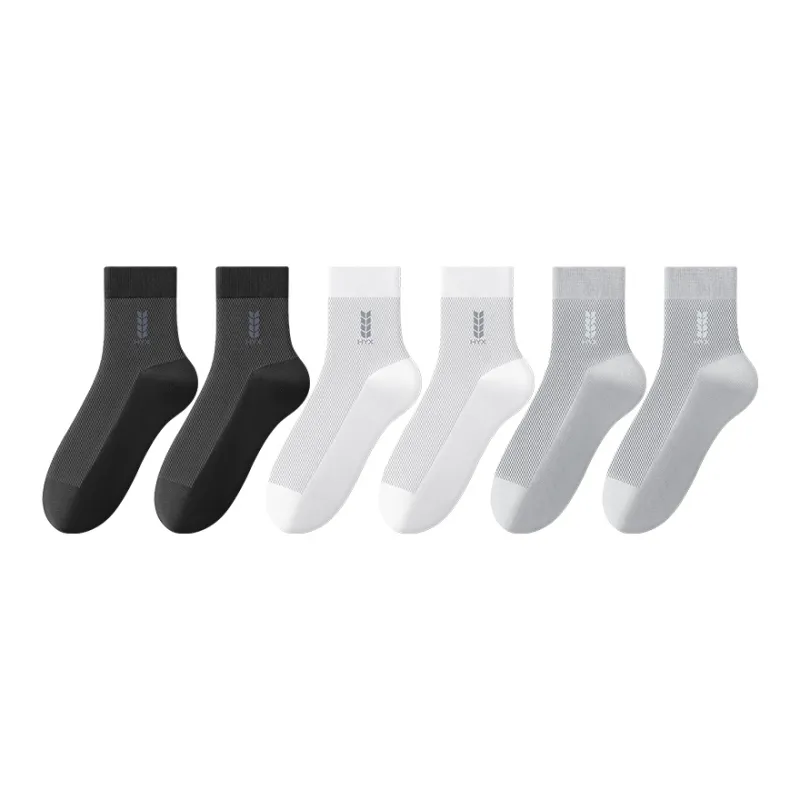 H YXIANG Mid Calf Socks Men's 6 Pack-14