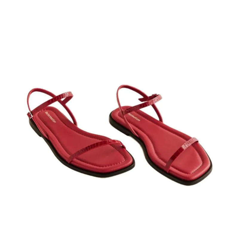 REFORMATION Strap Sandals Women's Red-3