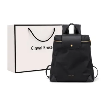 Simvay Clos Fabric With Synthetic Leather Backpacks Backpack Large Size Women's Black/Khaki