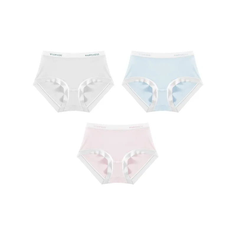 Ordifen Solid Color Ice Silk Underpants Women's 3 Pack-8