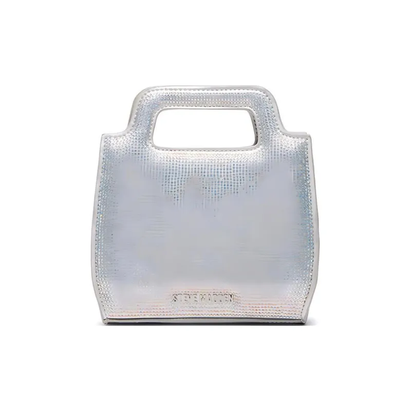 STEVE MADDEN PU Leather Shoulder Bag Crossbody Bag Handbag Medium Size Women's Silver-4