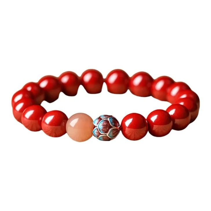 Sweet Kisses Reconstructed Cinnabar Jade Bracelets Unisex-2