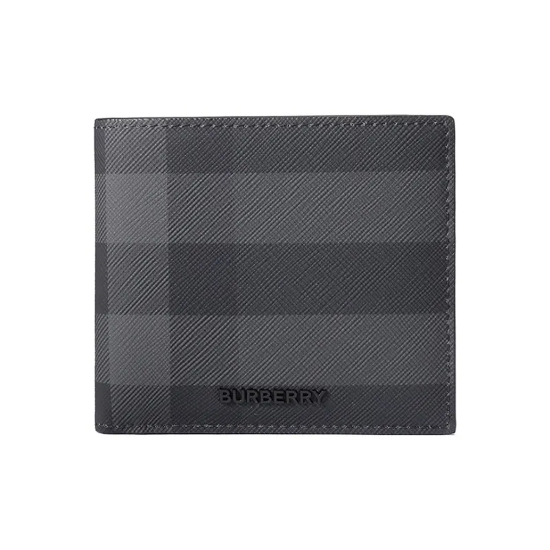 Burberry Polyurethane Short Wallets Men's Charcoal Gray-0