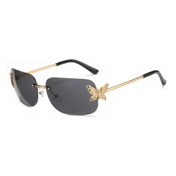 CYXUS Brass Square Sunglasses Unisex