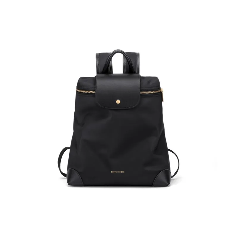 Simvay Clos Fabric With Synthetic Leather Backpacks Backpack Large Size Women's Black/Khaki-1