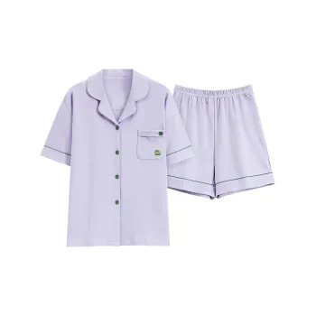 Qiao Ni Tong Pajama Set Women's Light Purple