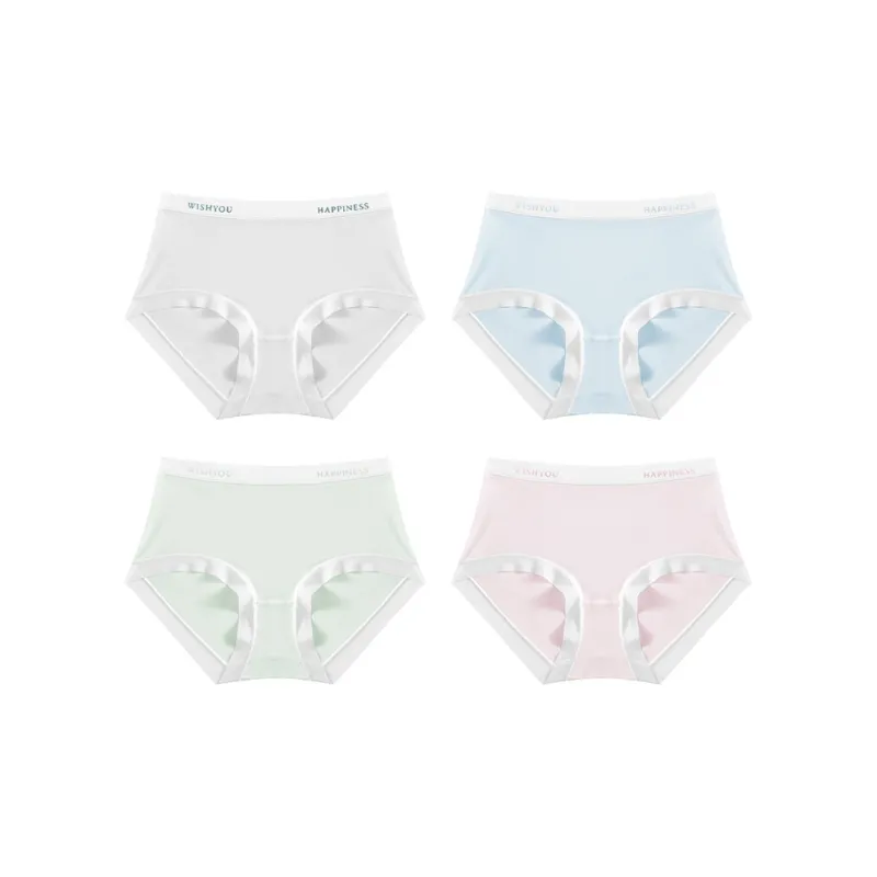 Ordifen Solid Color Ice Silk Underpants Women's 4 Pack-7