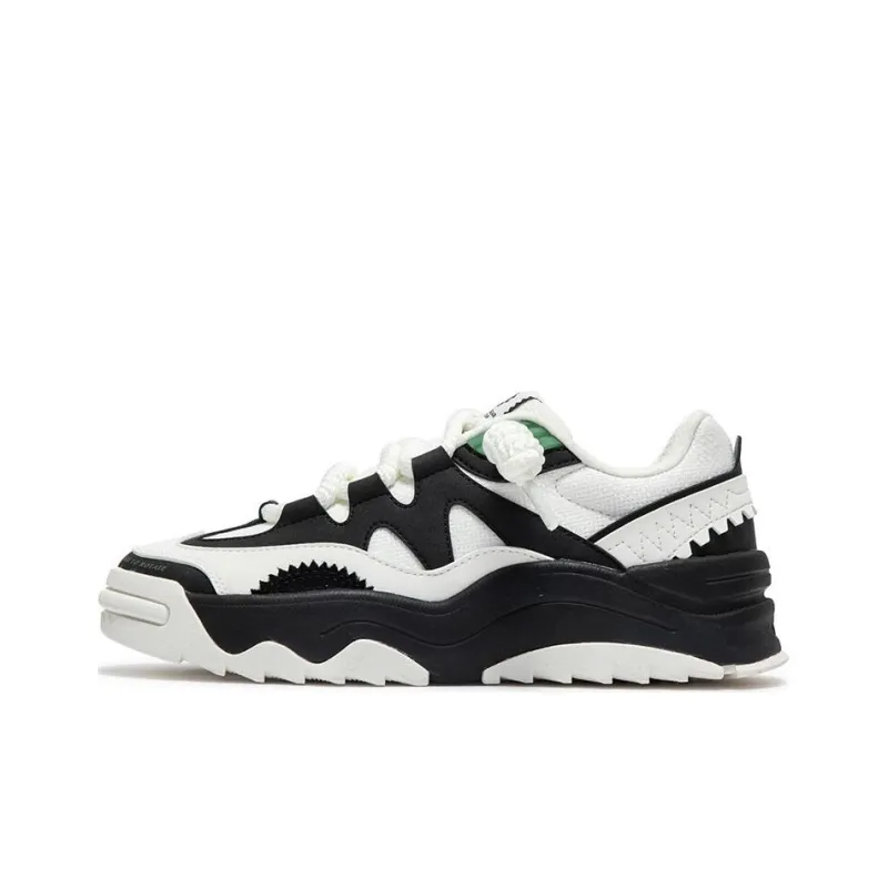 361° Durable Breathable Low Top Skateboard Shoes Women's White Black-0