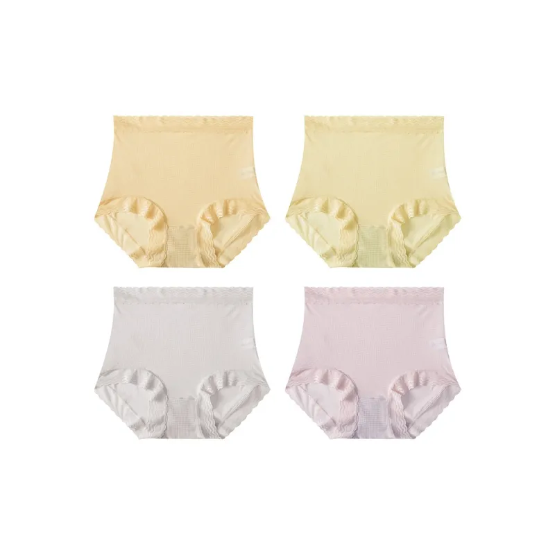 Ordifen Solid Color Lace Trim Panty Women's 4 Pack-6