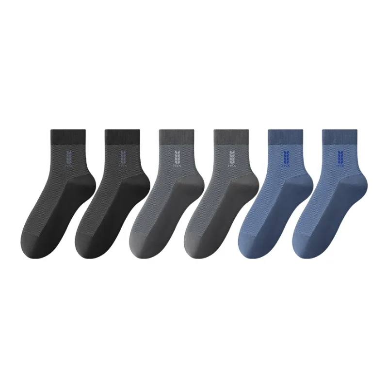 H YXIANG Mid Calf Socks Men's 6 Pack-7