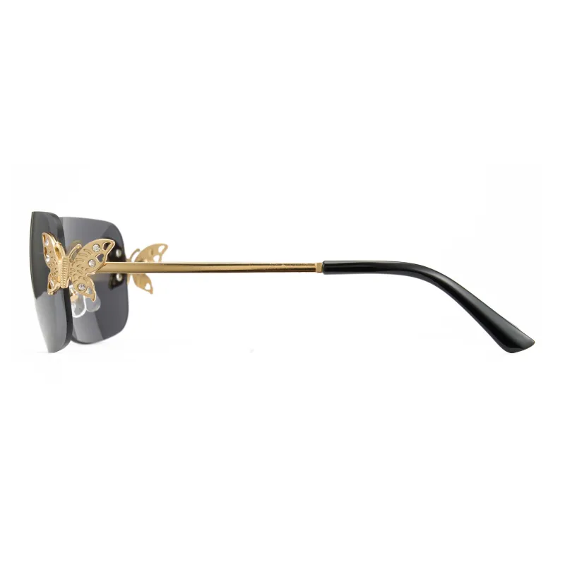 CYXUS Brass Square Sunglasses Unisex-2