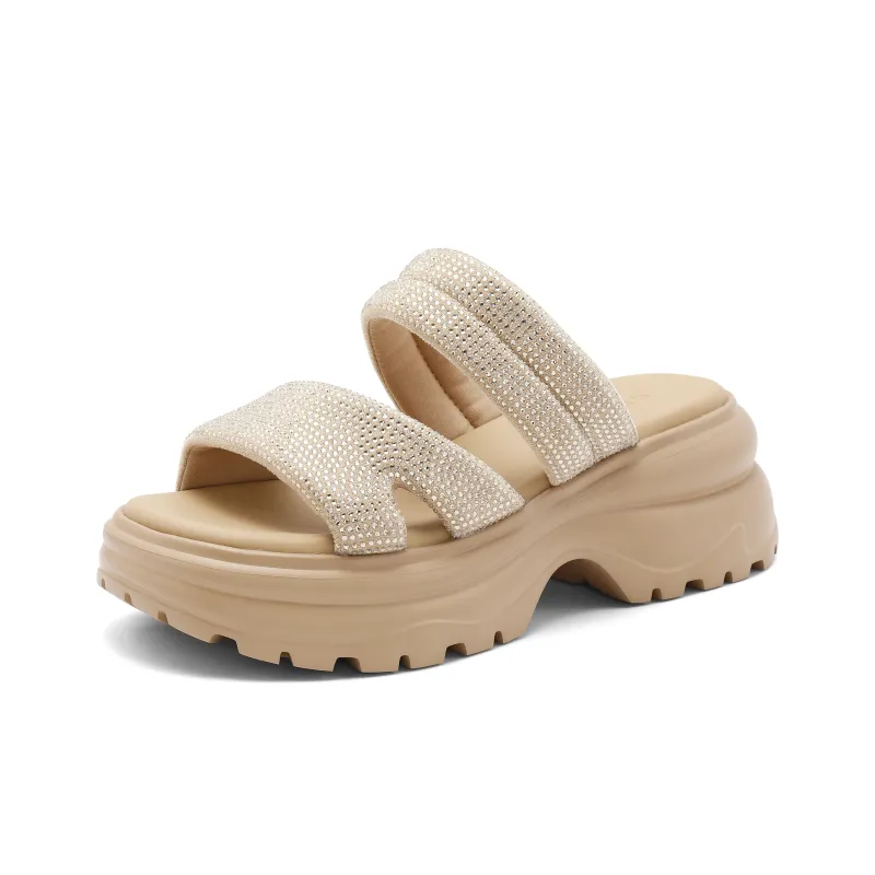 Senda Slide Slippers Women's Sticker Leather Shoes-6