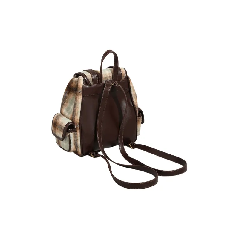 PESASRIE Fabric Portable Backpack Regular Women's Coffee-4