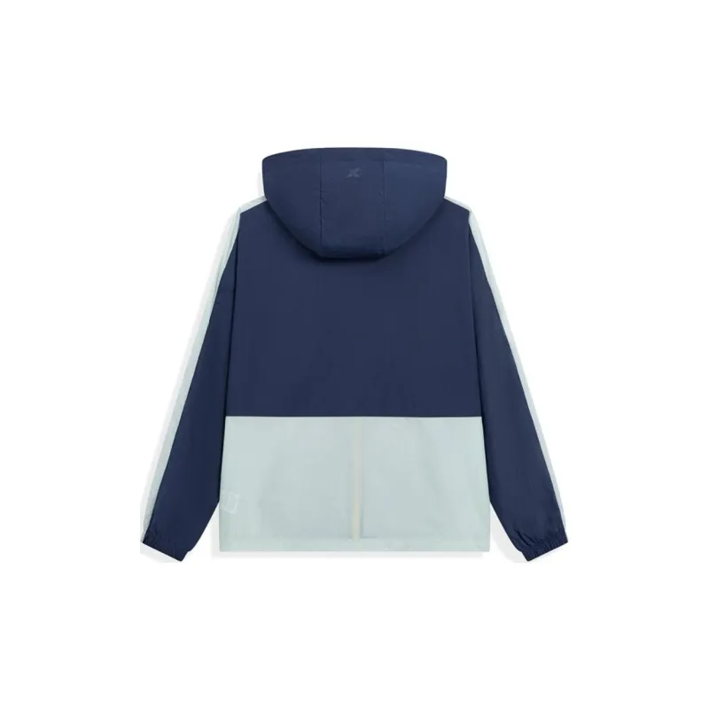 XTEP Trench Coat Unisex Ink Melody Blue/Salt Green-1