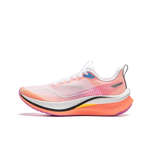 LINING Red Hare 7 Pro Running Shoes Women's Low-Top Standard White/Fluorescent Light Orange