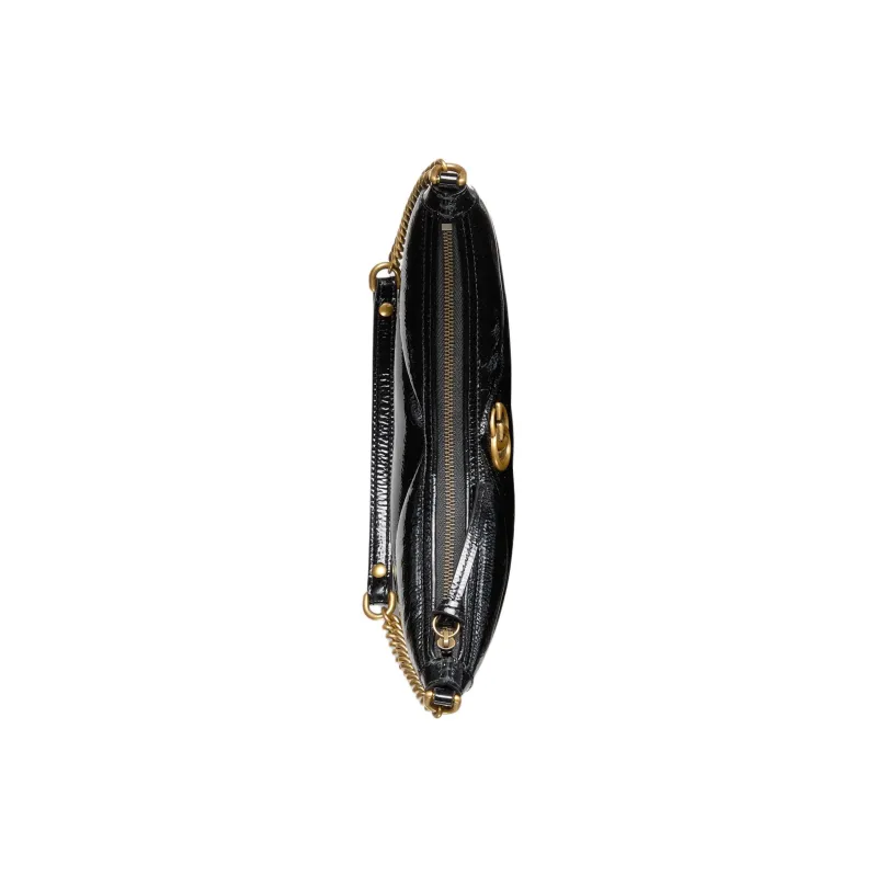 GUCCI GG Marmont Patent Leather Handbag Shoulder Bag Women's Black-5