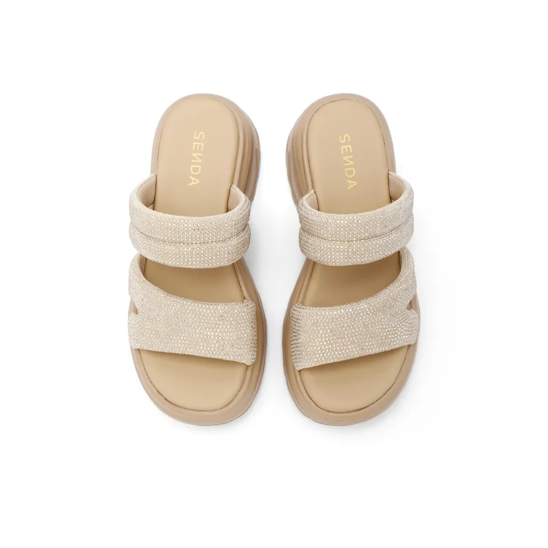 Senda Slide Slippers Women's Sticker Leather Shoes-9