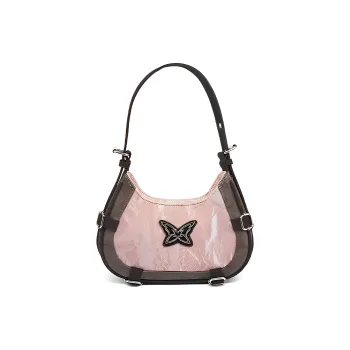 MINLUBAOLUO PU Shoulder Bag Women's Pink/Silver/Black/Ecru