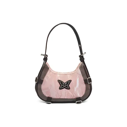 MINLUBAOLUO PU Shoulder Bag Women's Pink/Silver/Black/Ecru