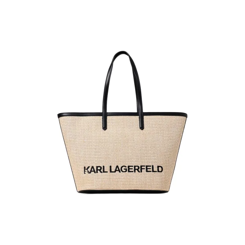 KARL LAGERFELD Polypropylene Tote Toto Bag Shopping Bag One Shoulder Handbag Women's Beige-0