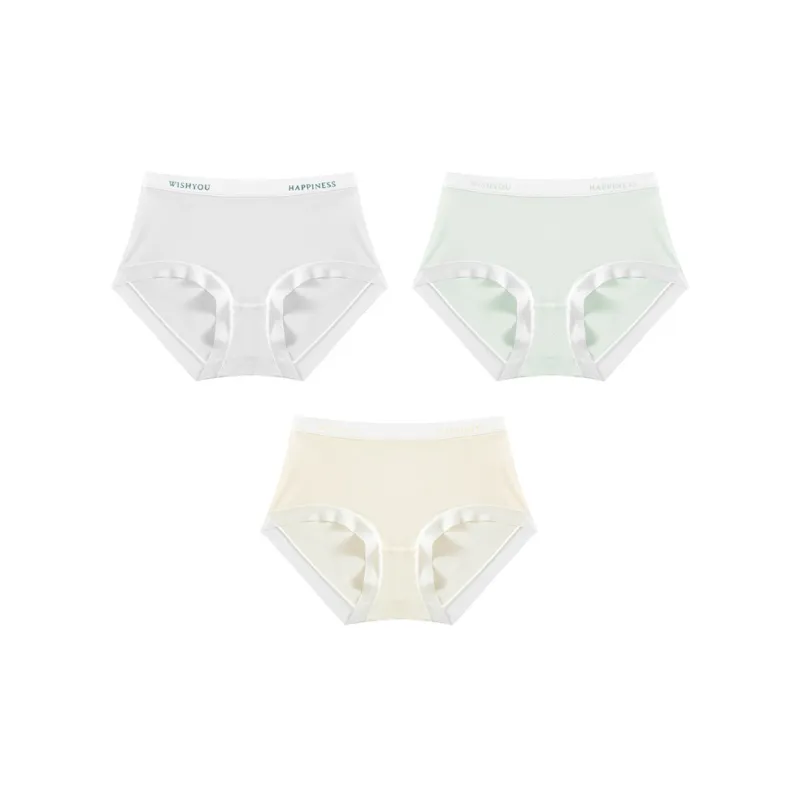 Ordifen Solid Color Ice Silk Underpants Women's 3 Pack-9