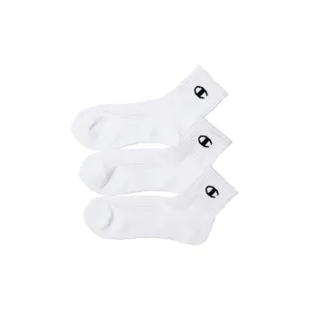 Champion SS24 Mid Calf Socks Men's 3 Pack White