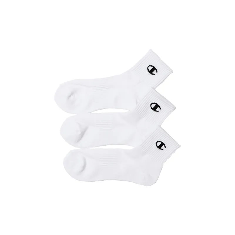 Champion SS24 Mid Calf Socks Men's 3 Pack White-0
