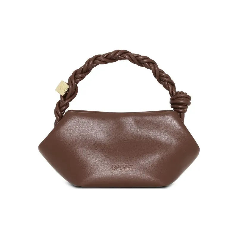GANNI Recycled Leather With Polyurethane And Polyester Blend Shoulder Bag Crossbody Bag Handbag Mini Women's Brown-2