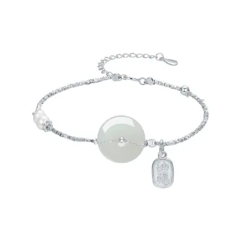 Century Edge Jewelry Bracelets Pale Greenish White Jade Women's